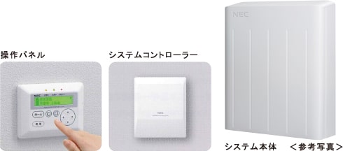 蓄電池:操作パネル、システムコントローラー、システム本体